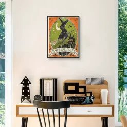 Happy Halloween Witch Canvas Wall Plaque