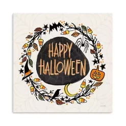 Happy Halloween Wreath Canvas Art Print