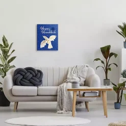 Happy Hanukkah Dove Canvas Art Print