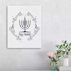 Happy Hanukkah Menorah Canvas Art Print