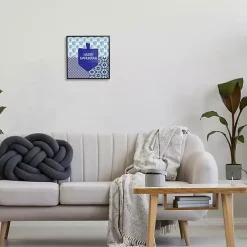 Happy Hanukkah Patterned Wall Plaque