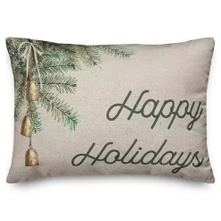 Happy Holidays Bells Christmas Pillow