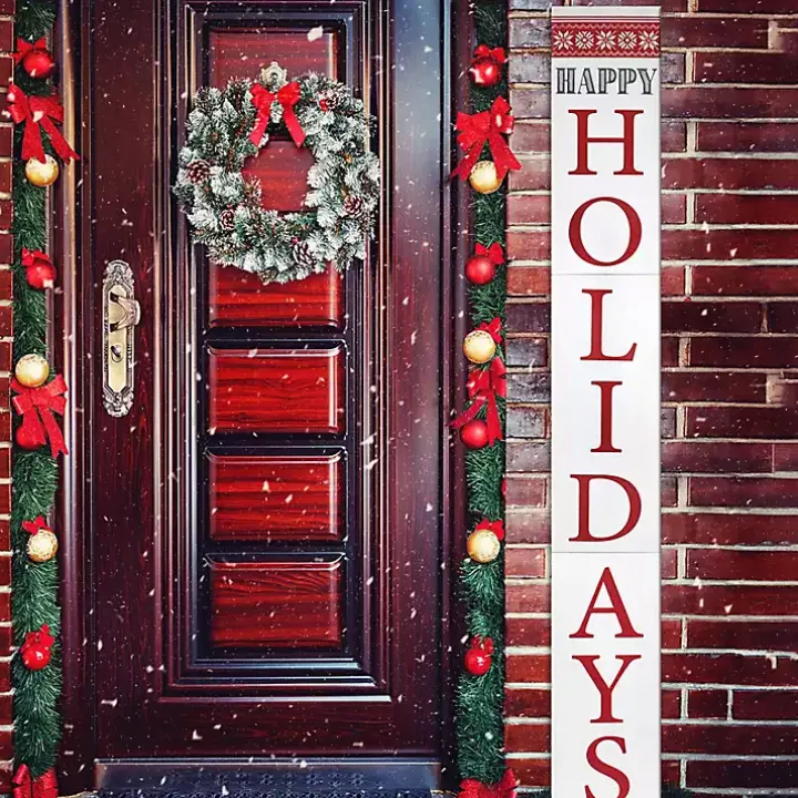 Happy Holidays Snowflake Christmas Porch Board