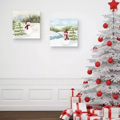 Happy Snowman I & II Christmas Art Set