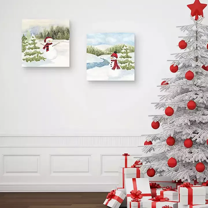 Happy Snowman I & II Christmas Art Set