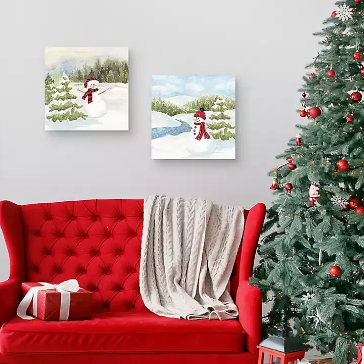 Happy Snowman I & II Christmas Art Set