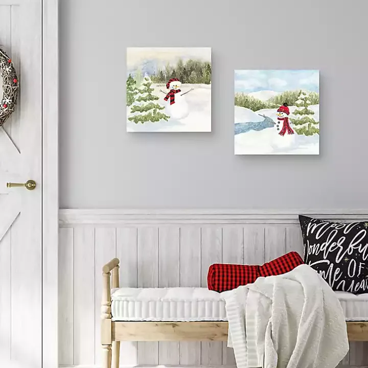 Happy Snowman I & II Christmas Art Set