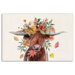 Harvest Highland Cow Canvas Art Print