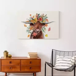Harvest Highland Cow Canvas Art Print