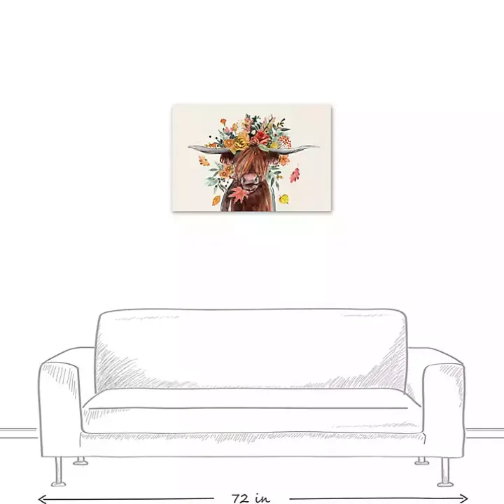 Harvest Highland Cow Canvas Art Print