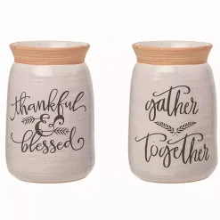 Harvest Sentiment Ceramic Vases, Set of 2