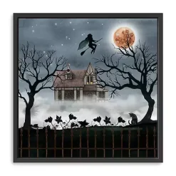 Haunted House Flying Canvas Wall Art