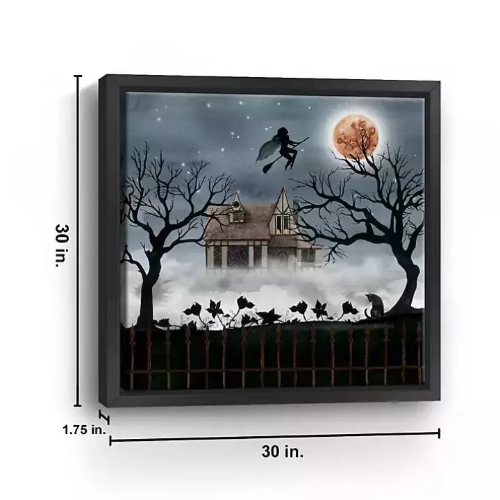 Haunted House Flying Canvas Wall Art