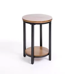 Hayden Wood and Gunmetal Accent Table