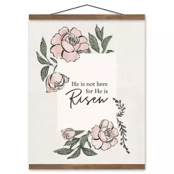 He Has Risen Teak Hanging Canvas Art Print
