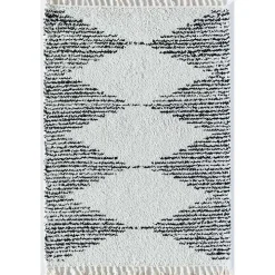 Heath Black and White Moon Area Rug, 8x10