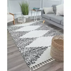 Heath Black and White Moon Area Rug, 8x10