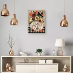 Hello Fall Pumpkin Bouquet Canvas Art Print