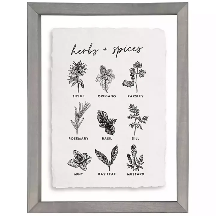 Herbs and Spices Framed Wall Plaque