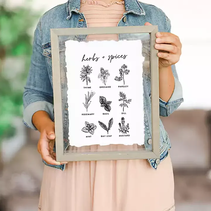 Herbs and Spices Framed Wall Plaque