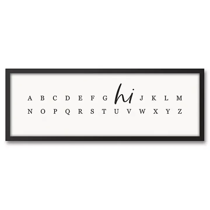 Hi Alphabet Framed Canvas Wall Plaque
