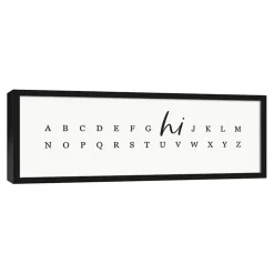 Hi Alphabet Framed Canvas Wall Plaque