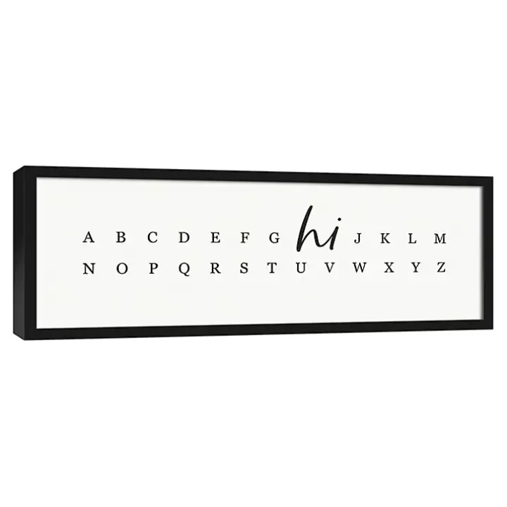 Hi Alphabet Framed Canvas Wall Plaque