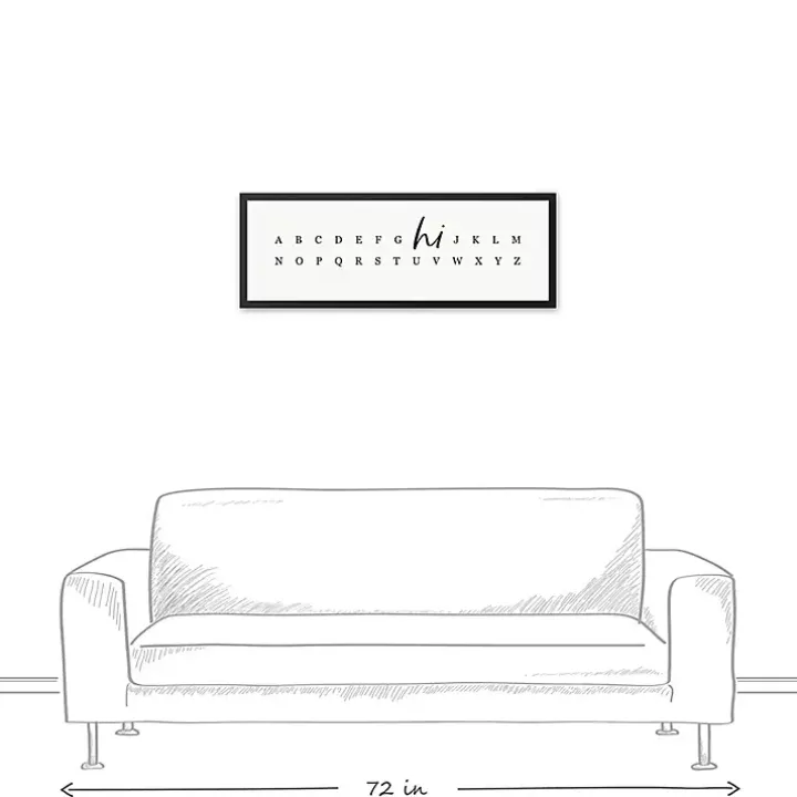 Hi Alphabet Framed Canvas Wall Plaque