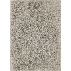 High Pile Silver Cotton Non-Skid Classic Bath Mat