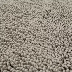 High Pile Silver Cotton Non-Skid Classic Bath Mat