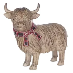 Highland Cow Christmas Figurines, Set of 2