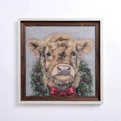 Highland Cow Wreath Framed Art Print
