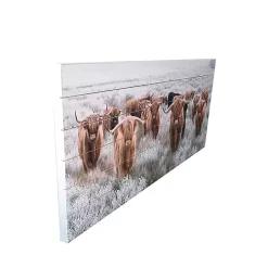 Highland Herd Wood Art Print, 45x19 in.