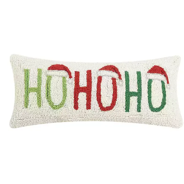 Ho Ho Ho Santa Hats Wool Pillow