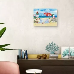 Holiday Beach Signs Coastal Christmas Canvas Print