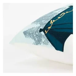 Holiday Campsite Embroidered Throw Pillow