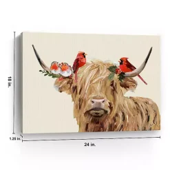Holiday Cow Canvas Art Print