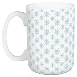 Holiday Deer & Snowflakes Christmas Mugs, Set of 2