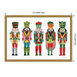 Holiday Nutcrackers Framed Canvas Art Print