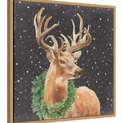 Holiday Stag Framed Canvas Art Print