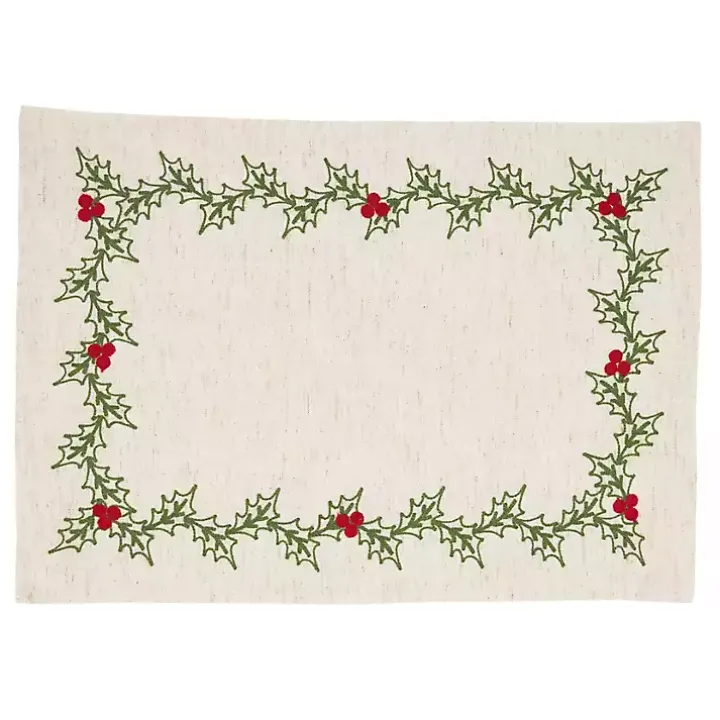 Holly Berry 8-pc. Placemat and Napkin Set