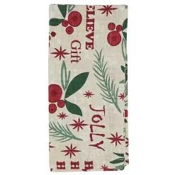 Holly Berry Typography Christmas Napkins, Set of 4