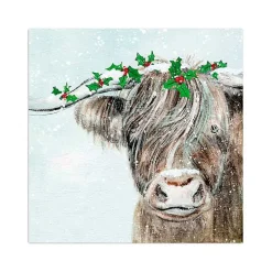 Holly Highland Cow Canvas Art Print
