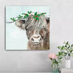 Holly Highland Cow Canvas Art Print