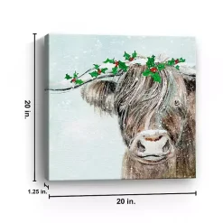 Holly Highland Cow Canvas Art Print