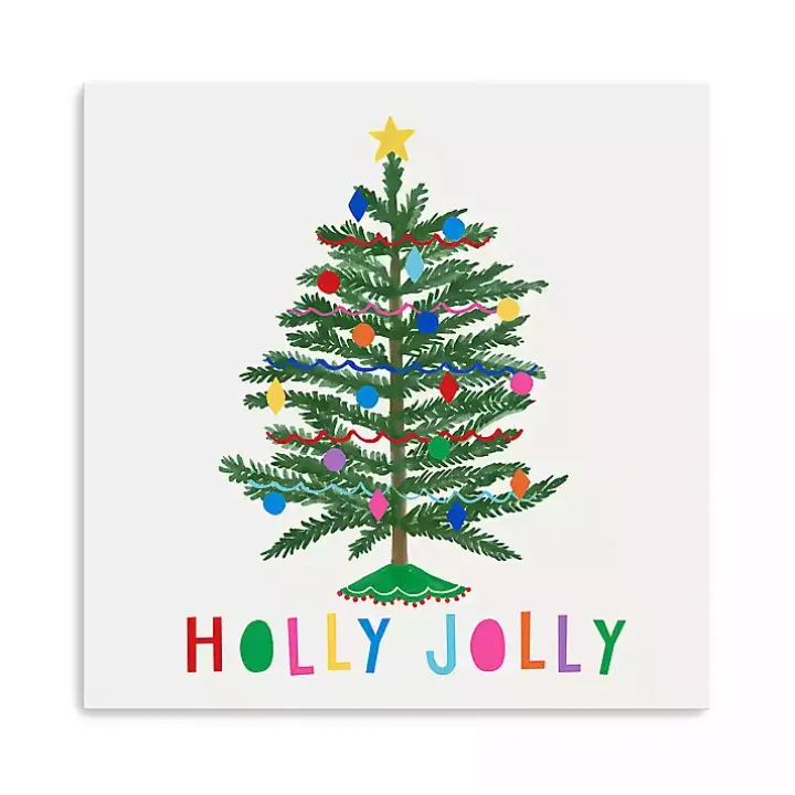 Holly Jolly Christmas Tree Canvas Art Print