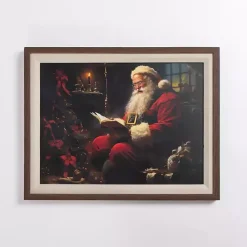 Holly Santa Reading Framed Art Print