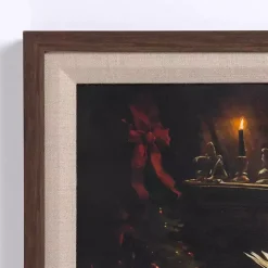 Holly Santa Reading Framed Art Print