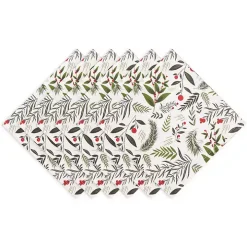 Holly Twigs Cotton Napkins, Set of 6