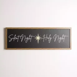Holy Night Silent Night Canvas Wall Plaque